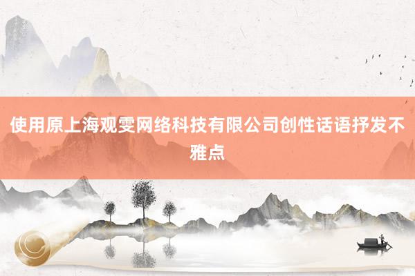 使用原上海观雯网络科技有限公司创性话语抒发不雅点